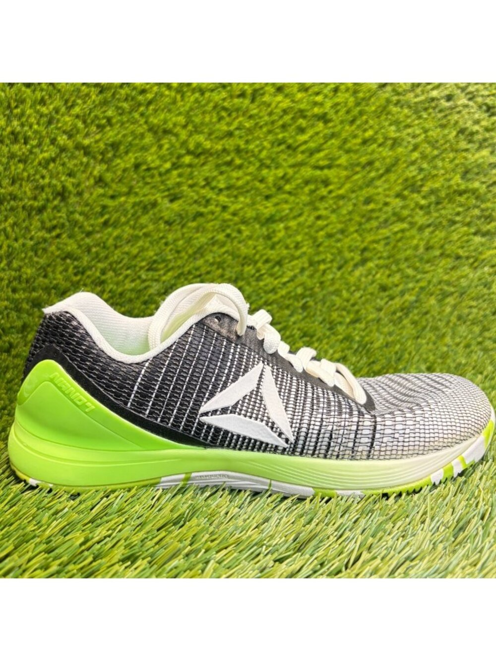 Reebok CrossFit Nano 7 Womens Size 7.5 White Black Green Training Shoes Sneakers